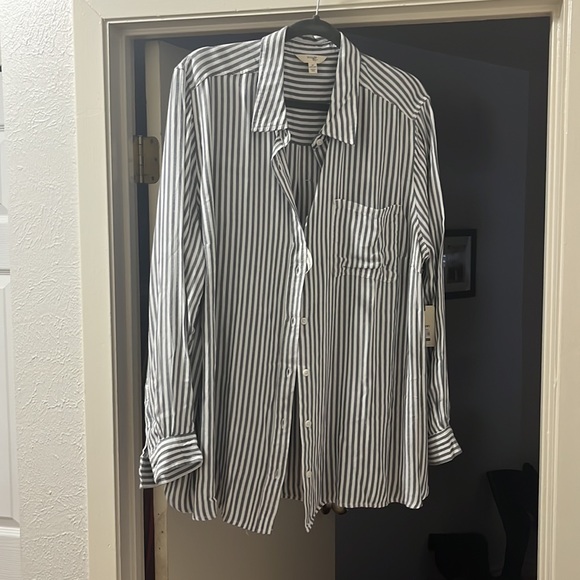 NWT Terra Sky STRIPED BUTTON FRONT SHIRT 2X - Picture 6 of 8